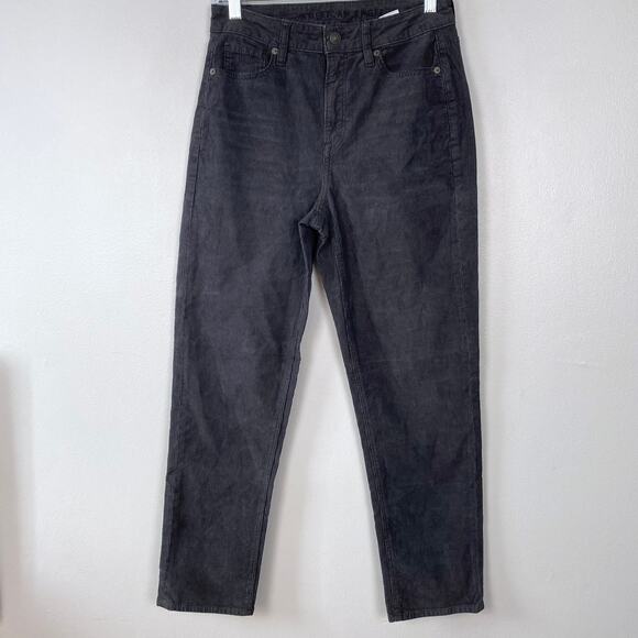American Eagle Stretch Mom Straight Jean Gray Corduroy Ankle Length Size 4 - Picture 1 of 10
